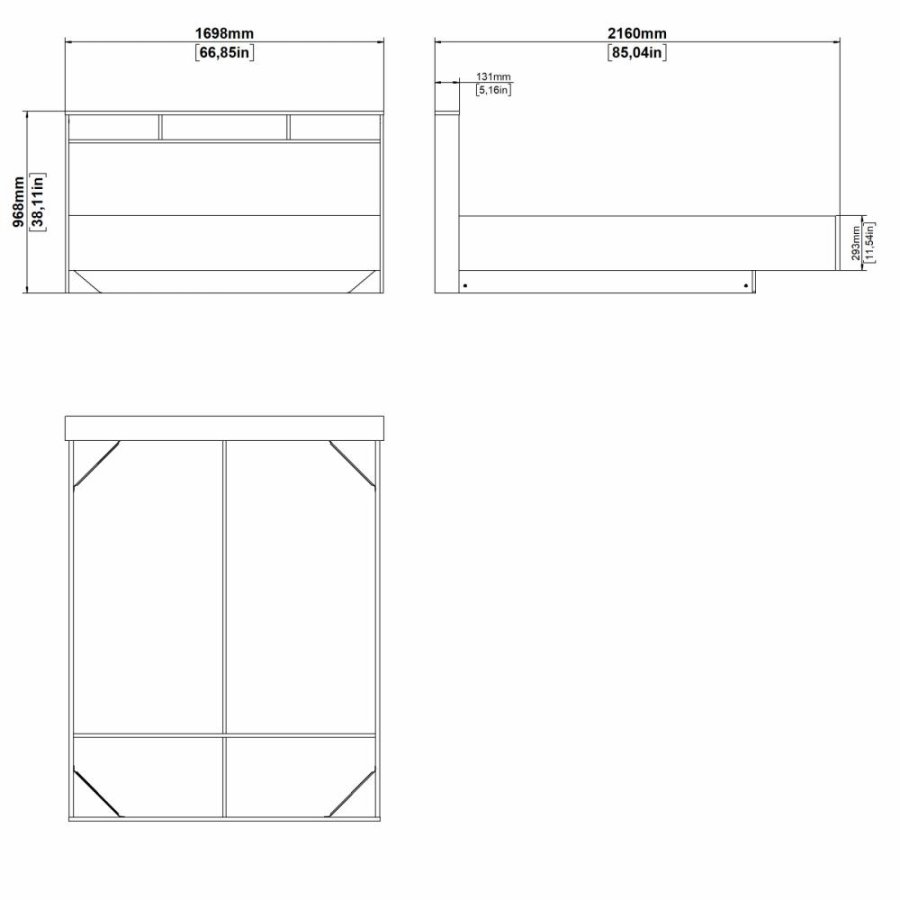 TVILUM Ikast Bett 160x200, Jackson Hickory / Weiß, 169,8 x 216 x 0.97 cm