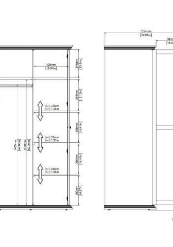 TVILUM North Garderobeskab, Hvid, 95,7 x 63,1 x 200 cm