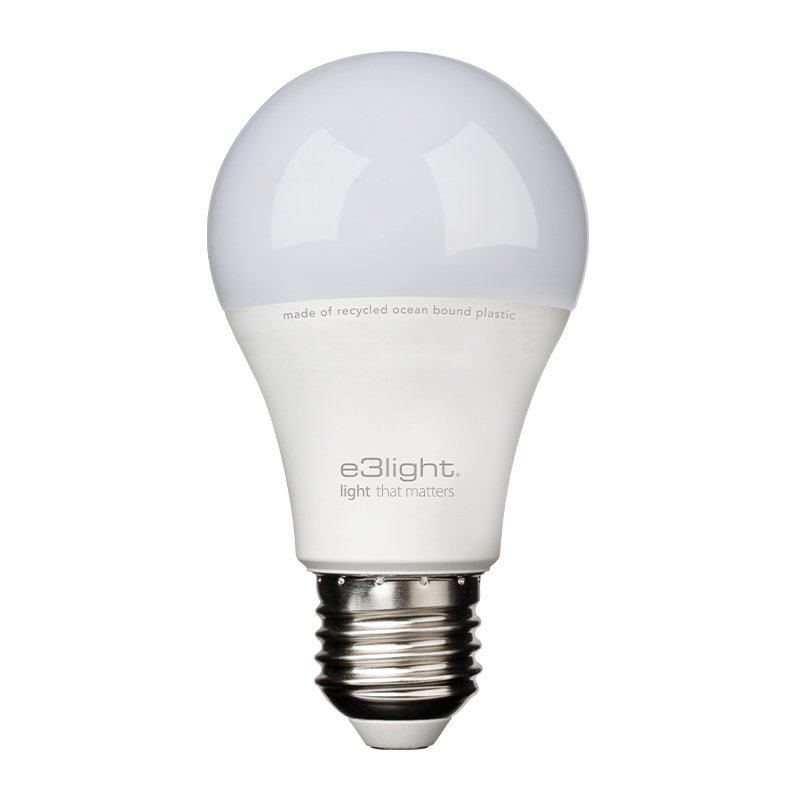 E3LIGHT LED-Lampe A60 - E27, 4,9W, 470lm, 2700K, recycelter Kunststoff aus dem Meer