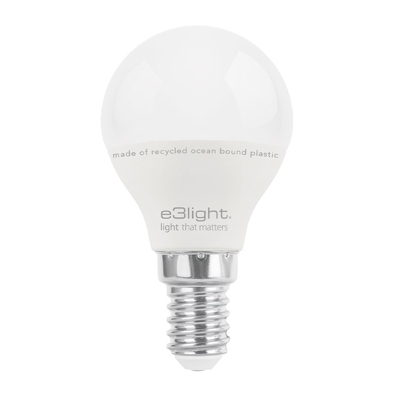 E3LIGHT LED P45 E14 - 470lm, 2700K, Ocean Bound Plastic