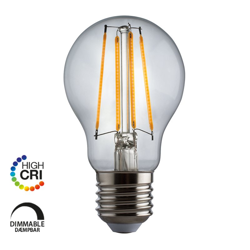 Proxima LED p�re A55 - E27, 470lm, 3,2W, Klar, D�mpbar, CRI95