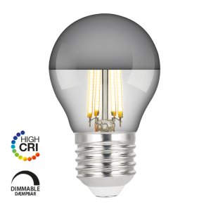 E3LIGHT Proxima LED G45 - E27, 470lm, 3,9W, Dimmbar, Chrom kopfverspiegelt, CRI95