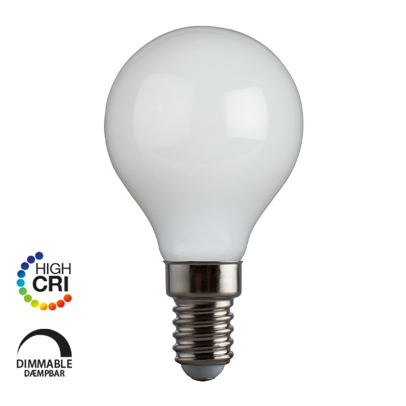 E3LIGHT Proxima LED P45 E14 - 470lm, 2700K, dimmbar, opal, CRI95