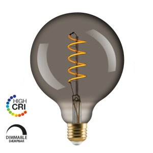 E3LIGHT LED Vintage G125 Spiral - E27, 4W, 140lm, Dimmbar, Rauchfarben