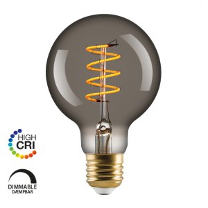 E3LIGHT LED Vintage G80 Spiral - E27, 4W, 110lm, dimmbar, rauchfarben
