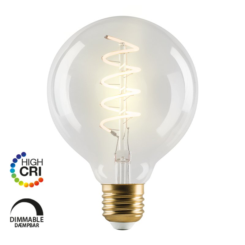 E3LIGHT LED Vintage G95 Spiral - E27, 4W, 200lm, Dimmbar, Klar