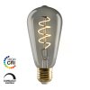 E3LIGHT LED Vintage ST64 Spiral - E27, 4W, 140lm, dimbar, r�ykfarget