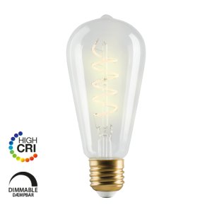 E3LIGHT LED Vintage ST64 E27 Spiral - Dimmbar, 4W, 180lm, Klar