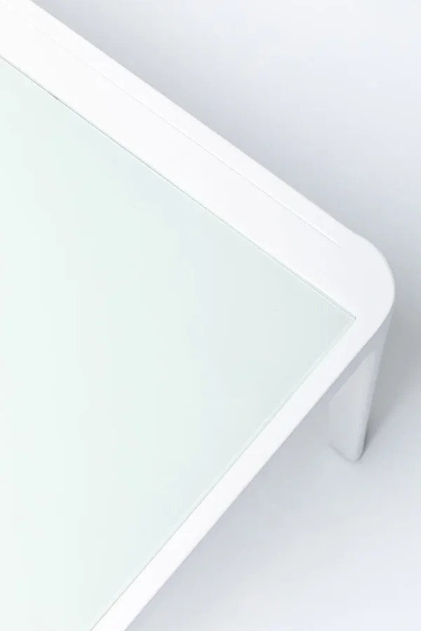 KARE DESIGN Tiki havebord, rektangulr - klar glas og hvid aluminium (108x59)