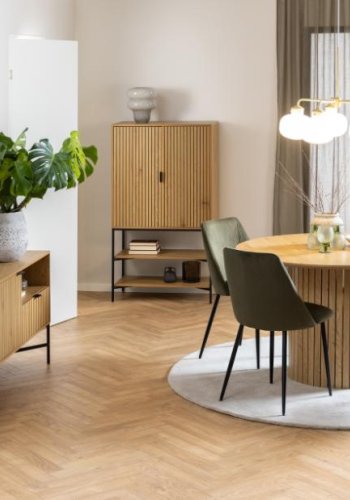 ACT NORDIC Yale Esstisch, rund - natürliches Wildeiche-Melamin (120)