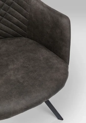 KARE DESIGN Coco Anthracite drejestol, m. armln - antracitgr polyester og stl