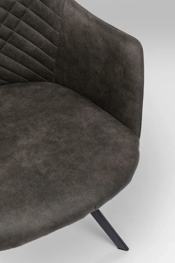 KARE DESIGN Coco Anthracite drejestol, m. armln - antracitgr polyester og stl