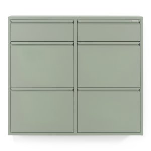 SPINDER DESIGN BILLY 6 skoskab, m. 6 lger - stvet grn stl