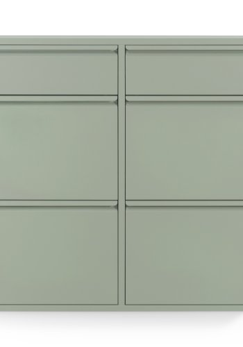 SPINDER DESIGN BILLY 6 skoskap, m. 6 drer - stvete grnt stl