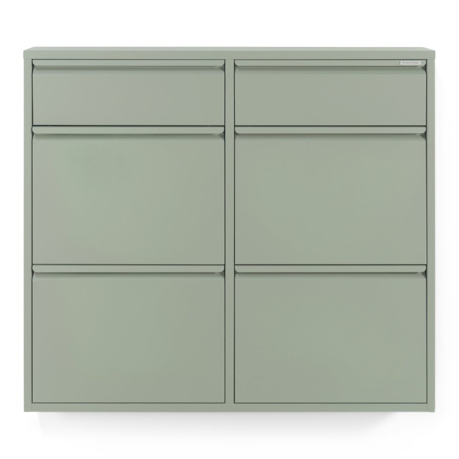 SPINDER DESIGN BILLY 6 skoskap, m. 6 drer - stvete grnt stl