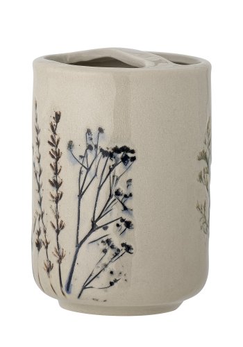 BLOOMINGVILLE Bea Seifenspender-Set, Natur, Steingut, 2er-Set, T8xH11/T8xB18 cm