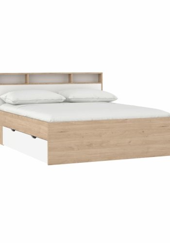 TVILUM Ikast Bett mit 2 Schubladen 160x200, Jackson Hickory / Wei�, 169,8 x 216 x 96,8 cm