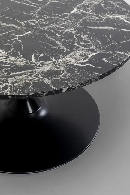 KARE DESIGN Schickeria sofabord, rund - sort marmorlook laminat og sort stl (80)
