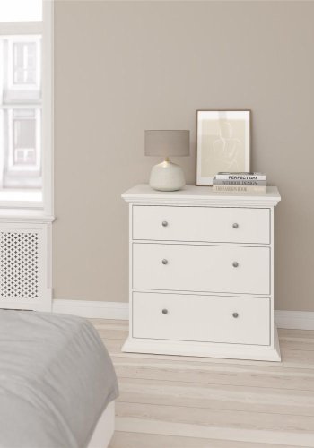 TVILUM North Kommode med 3 skuffer, Hvid, 86,3 x 51,6 x 88,2 cm