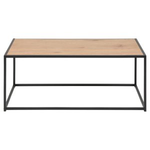 ACT NORDIC Seaford soffbord, rektangulärt - naturligt vild ekpapper och svart stl (100x50)