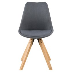 Dima spisebordsstol - mrkegr stof m. trben 