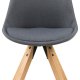 ACT NORDIC Dima Esszimmerstuhl - dunkelgrauer Stoff und Naturkautschukholz