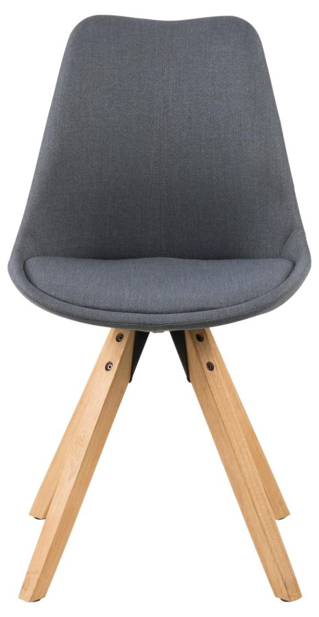 ACT NORDIC Dima Esszimmerstuhl - dunkelgrauer Stoff und Naturkautschukholz