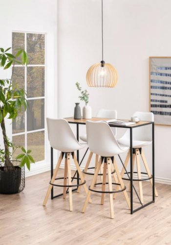 ACT NORDIC Seaford barbord, rektangulr - natur vild eg papir og mat sort stl (120x60)