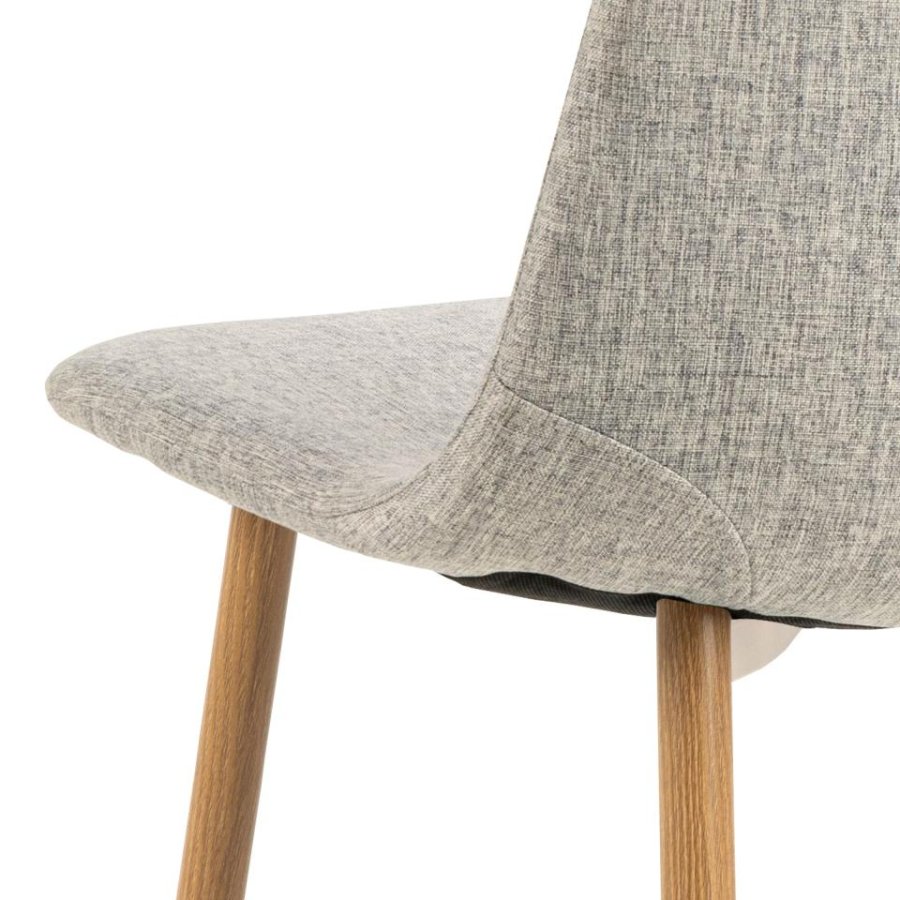ACT NORDIC Celia spisebordstol - lysegr stoff og eikfoliert stl