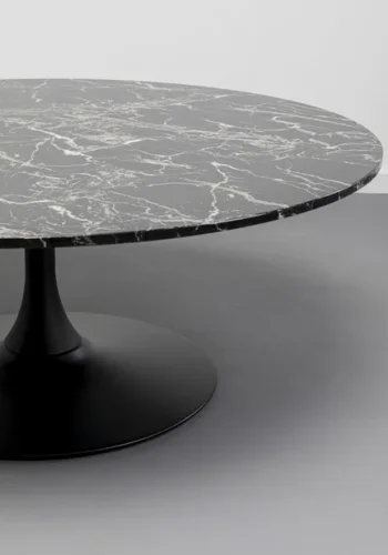 KARE DESIGN Schickeria sofabord, rund - sort marmorlook laminat og sort stl (110)
