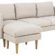 ACT NORDIC Milly 2-Sitzer-Sofa mit Chaiselongue, wendbar – beiger Stoff und Naturkautschukholz