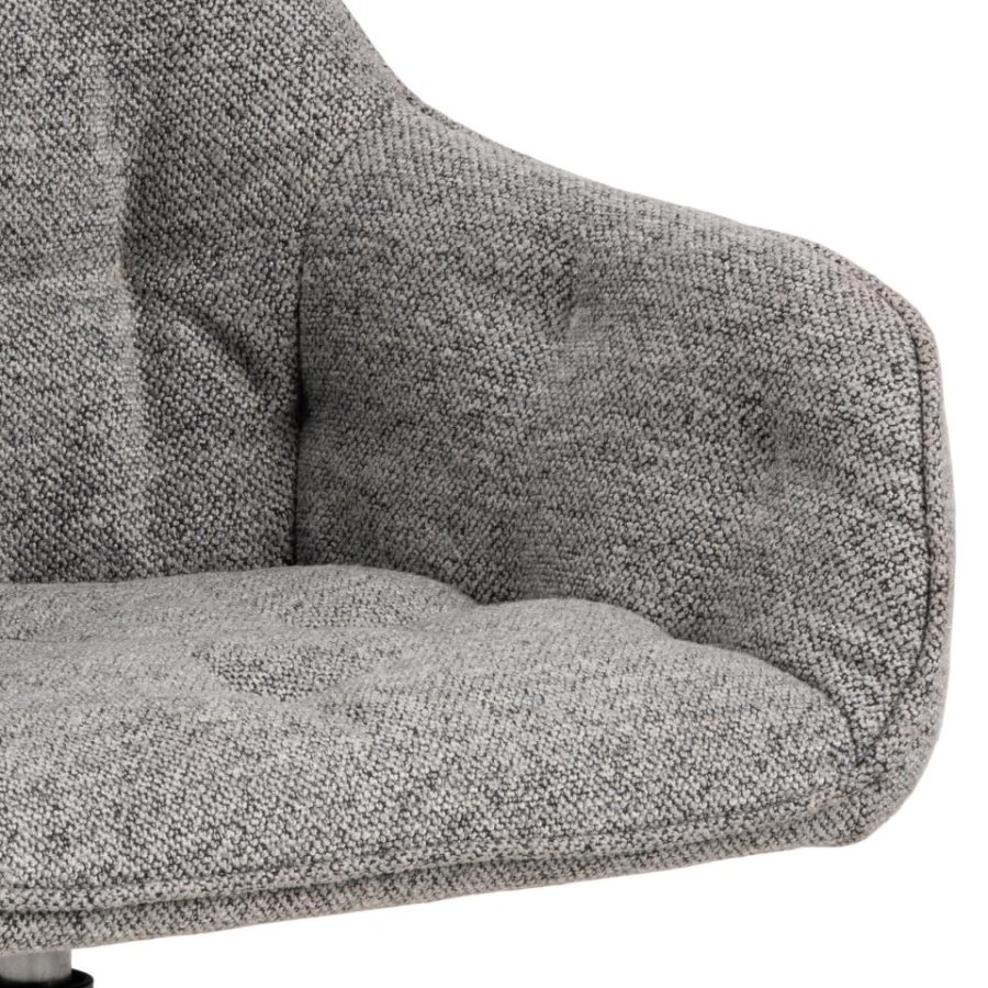 ACT NORDIC Brooke spisebordsstol, m armlener, svingfunksjon, sm - grtt stoff og sort stl