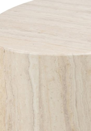 ACT NORDIC Mice Couchtisch, oval – beiges Travertinpapier (2er-Set)