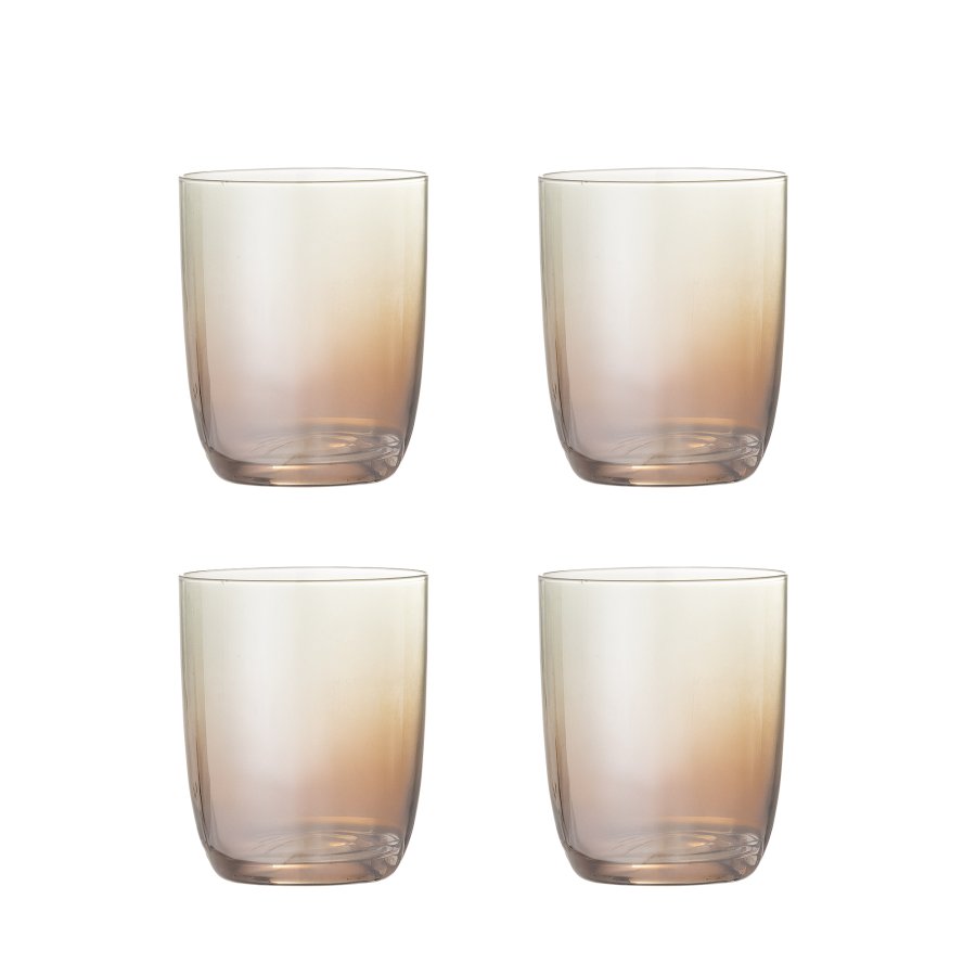 BLOOMINGVILLE Aston Trinkglas, Bronze, Glas (D8xH10 cm, 4er Set)