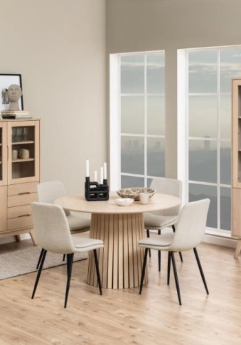 ACT NORDIC Becca spisebordsstol - beige stof og sort stl