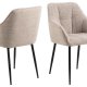 ACT NORDIC Brenda spisebordsstol, m. armln - beige stof og sort metal