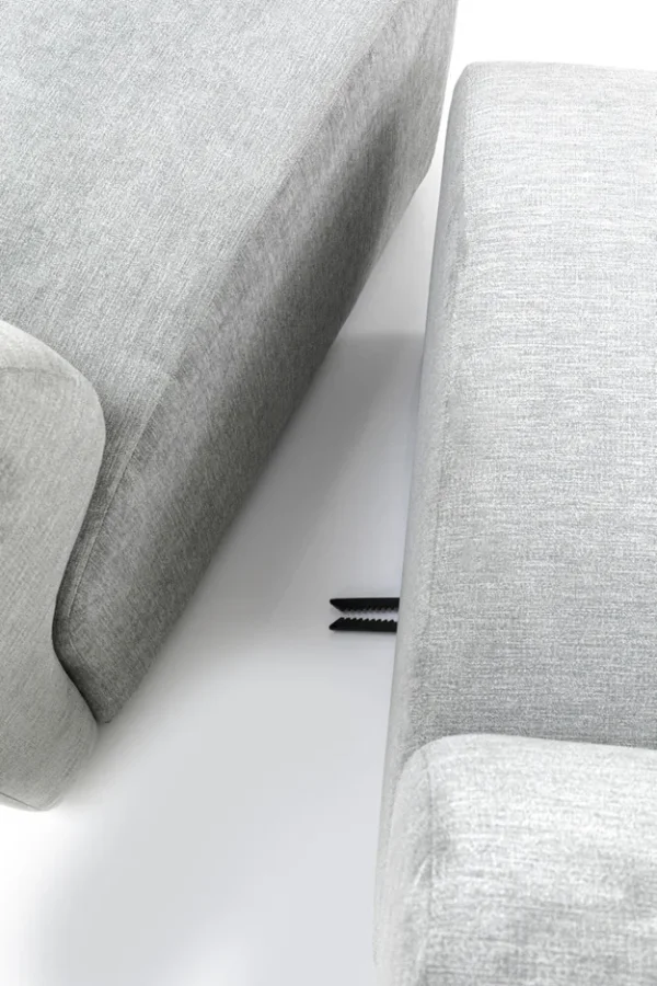 KARE DESIGN Lucca Middle Elements Grey modul, 76cm - gr stof og PVC