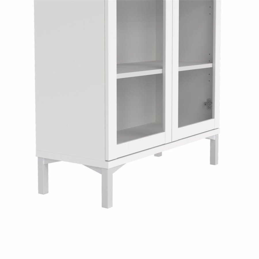 TVILUM Roma Porzellanschrank mit 2 Türen, weiß, 88,7 x 36,25 x 202,8 cm