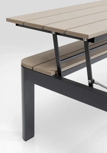 KARE DESIGN Happy Day multifunktionelt havebord/bord med bnk - polywood og aluminium (90x71)