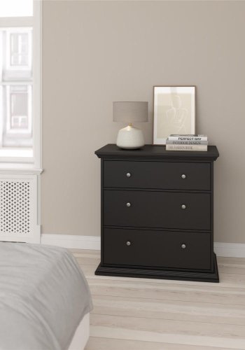 TVILUM North Chest med 3 skuffer, Matt Black, 86,3 x 51,6 x 88,2 cm