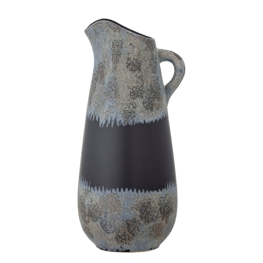 CREATIVE COLLECTION Khumo Vase, Schwarz, Steingut