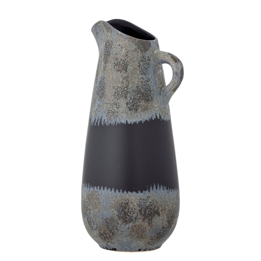 CREATIVE COLLECTION Khumo Vase, Schwarz, Steingut
