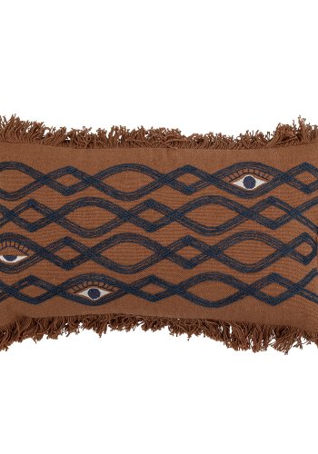 BLOOMINGVILLE Galia Kissen, Braun, Baumwolle B: 25cm, L: 50cm