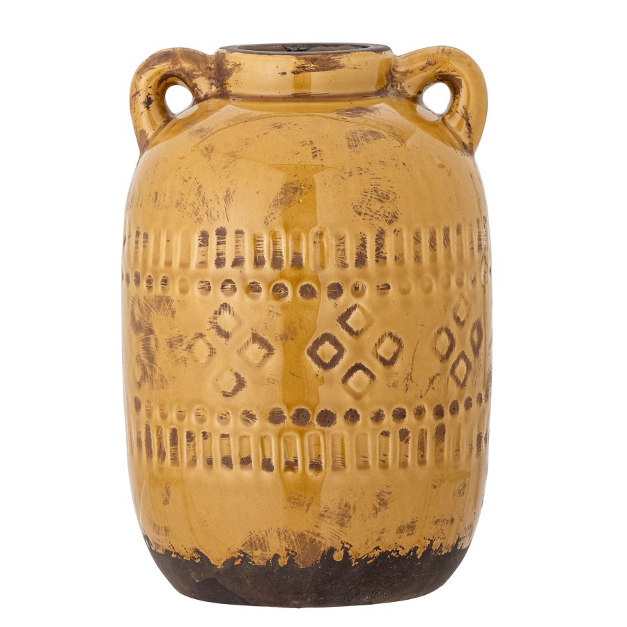 BLOOMINGVILLE Rijad Dekorative Vase, Gelb, Terrakotta