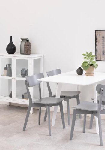 ACT NORDIC Roxby Esszimmerstuhl - hellgraues MDF und hellgraues Gummibaumholz