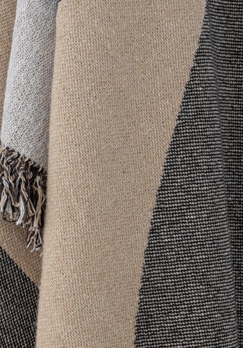 BLOOMINGVILLE Tasja Überwurf, Natur, recycelte Baumwolle B: 125 cm, L: 150cm