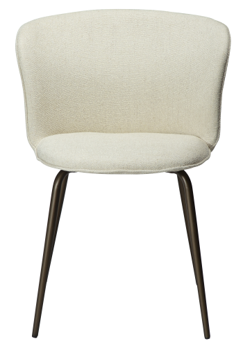 DAN-FORM EDEN spisebordsstol - Bone hvid boucl stof og antik messing metal