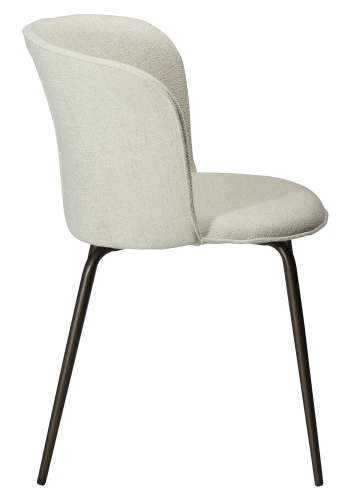 DAN-FORM EDEN spisebordsstol - Bone hvid boucl stof og antik messing metal