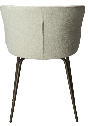 DAN-FORM EDEN spisebordsstol - Bone hvid boucl stof og antik messing metal