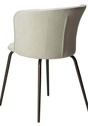 DAN-FORM EDEN spisebordsstol - Bone hvid boucl stof og antik messing metal